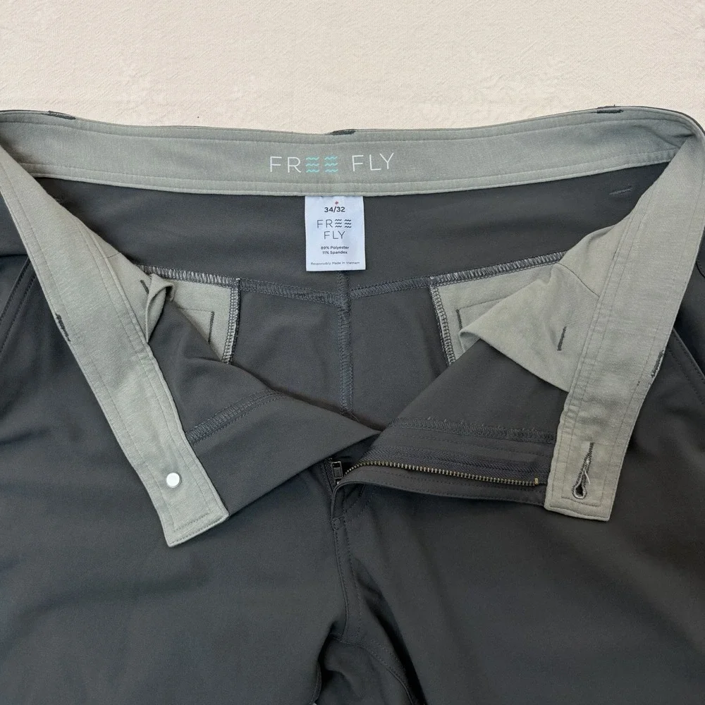 Free Fly Nomad Pants Mens 34x32 Gray Stretch Performance Travel Golf Casual